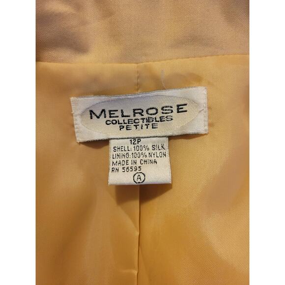 Melrose Collectibles Butterscotch shell buttons Silk Blazer Jacket Women's 12P - Picture 3 of 15